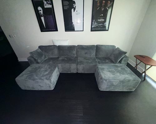 Gray contemporary sectional - gray,