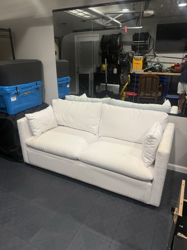 Modern white upholstered sofa - modern,