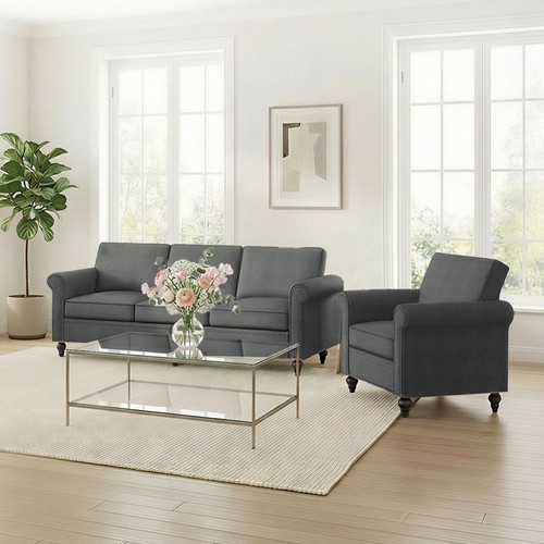 Linen piece sofa set - linen, 3-piece