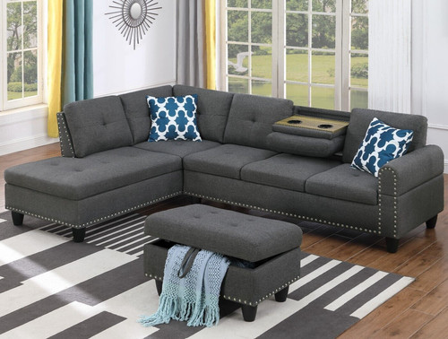 Shaped sectional sofa - sectional,